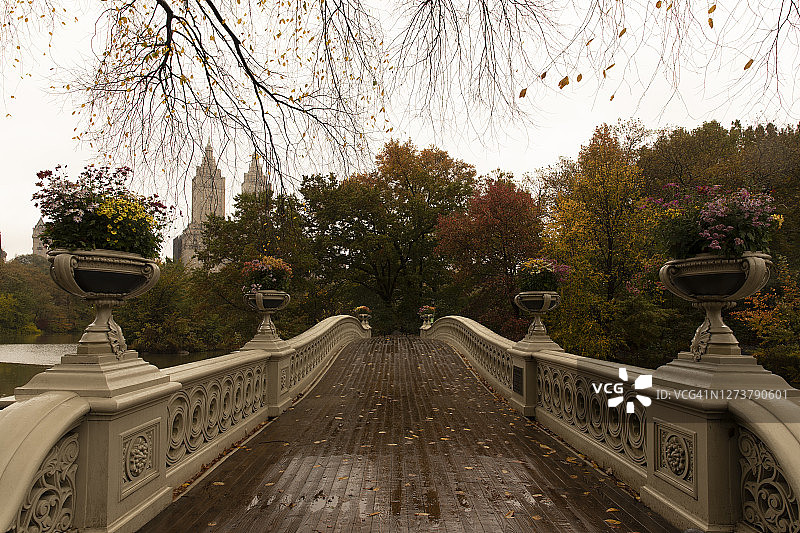 秋季中央公园弓桥图片素材