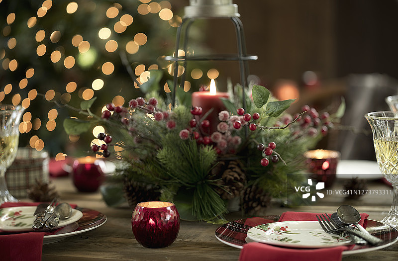 圣诞节餐桌图片素材