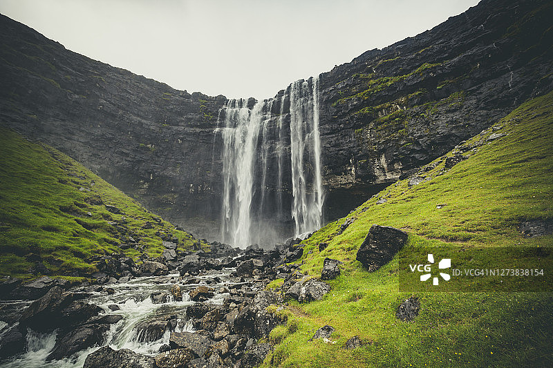 法罗群岛的瀑布图片素材