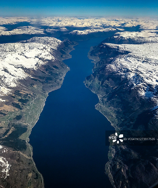 挪威哈当厄尔峡湾鸟瞰图图片素材