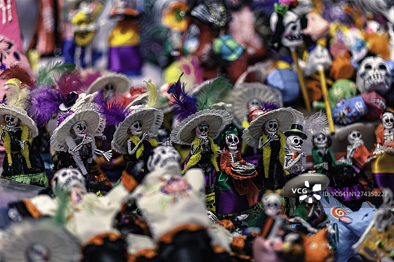 亡灵节部落风传统玩具骷髅图片素材