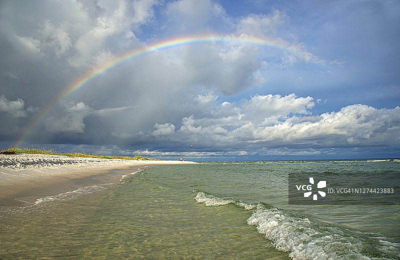 美国佛罗里达州海湾群岛国家海滨的彩虹图片素材