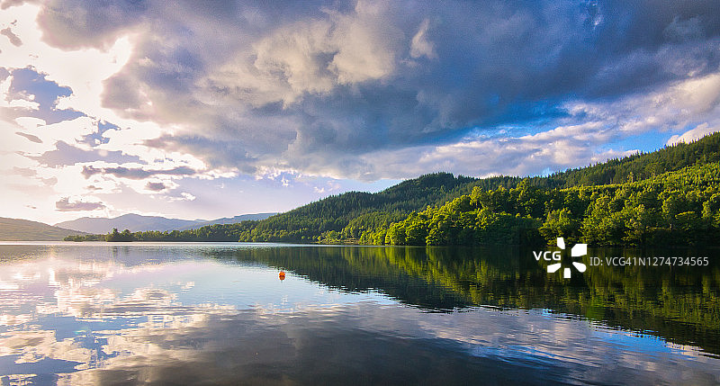 洛克阿凯格湖日落图片素材