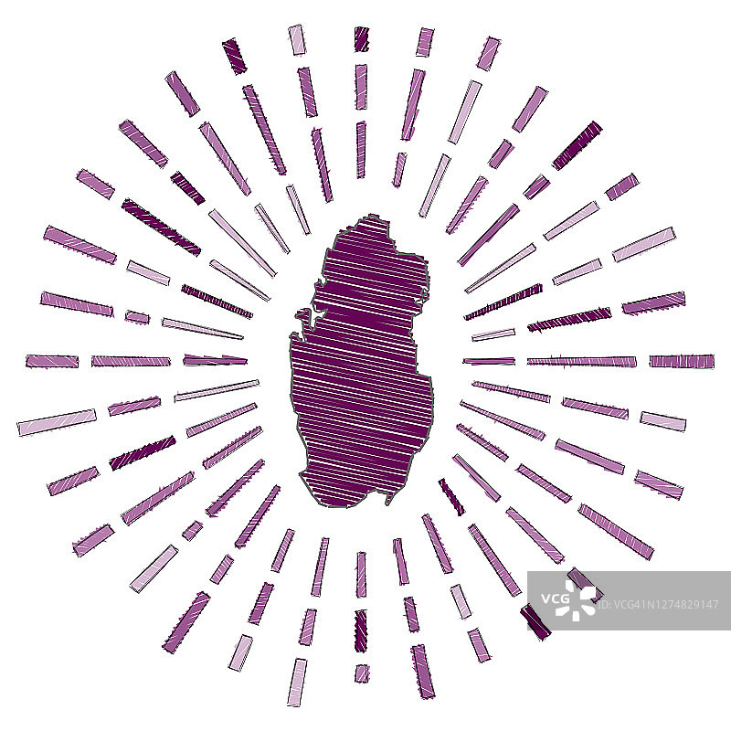 卡塔尔地图草图图片素材