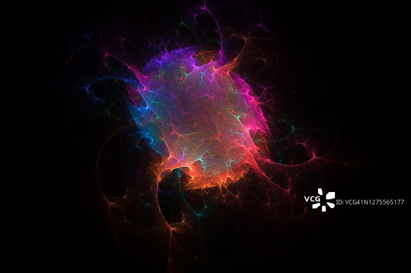 发光分子 - 抽象数字线条艺术图片素材