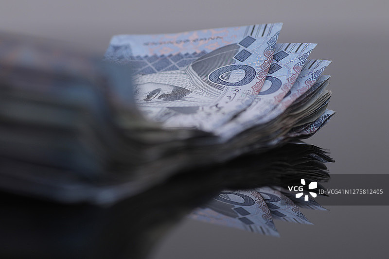 沙特阿拉伯里亚尔纸币图片素材