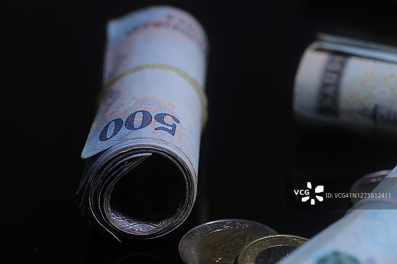 沙特阿拉伯里亚尔纸币图片素材