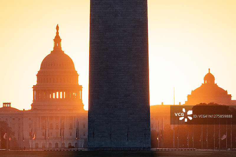 华盛顿特区的日出景象图片素材