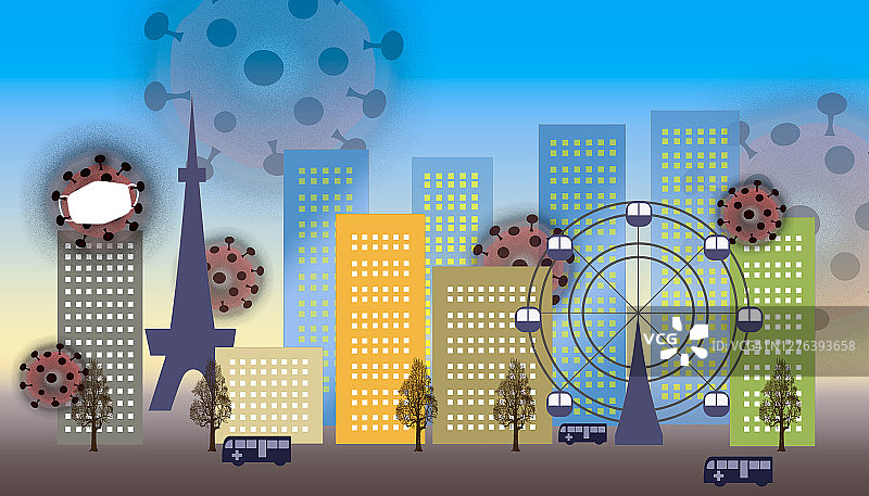 城市封锁图片素材