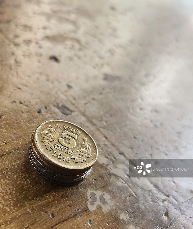 五个卢比硬币图片素材