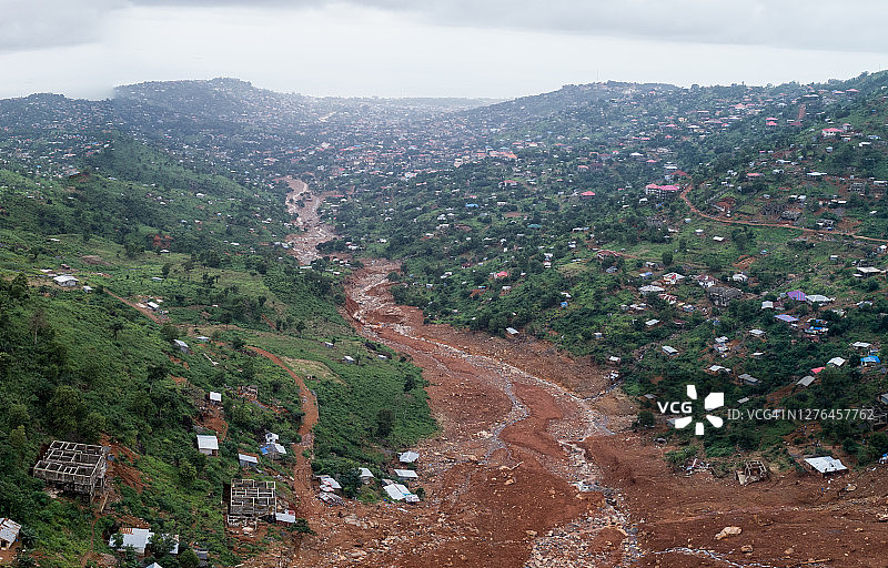 塞拉利昂泥石流灾后景象图片素材