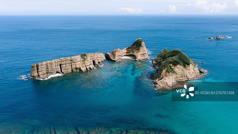 日本鹿儿岛县种子岛荒岛航拍图片素材