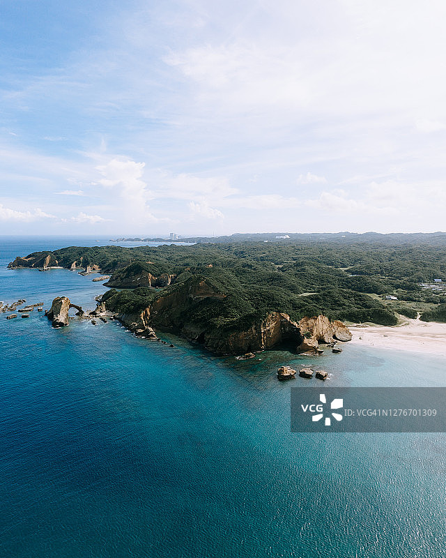 日本鹿儿岛县种子岛鸟瞰图图片素材