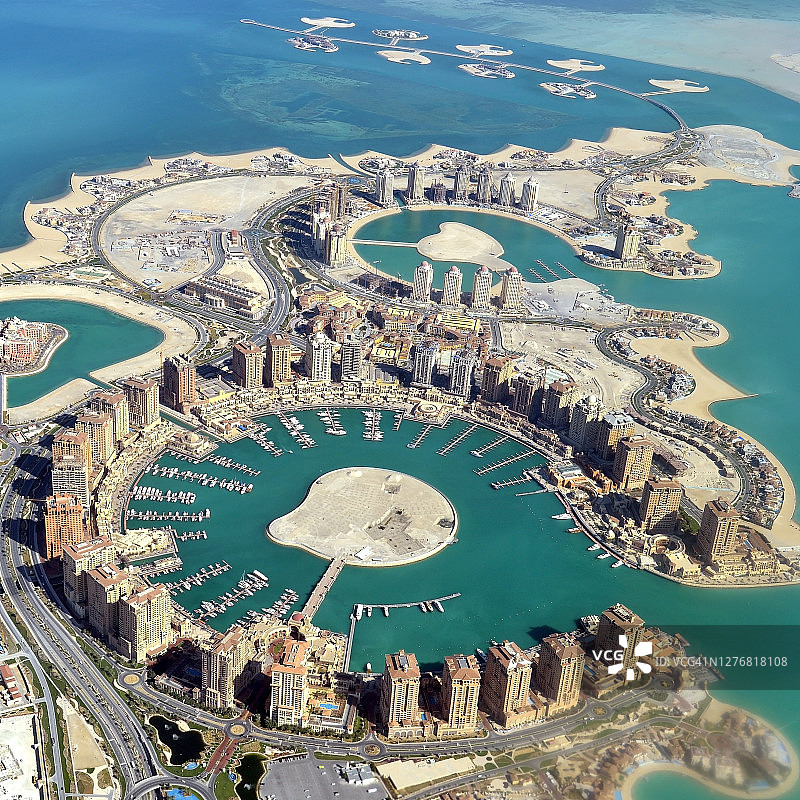 鸟瞰卡塔尔图片素材