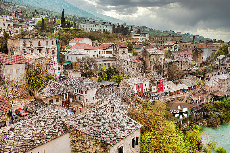 莫斯塔尔山附近概览图片素材