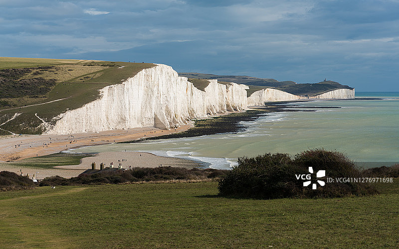 英国东萨塞克斯郡的七姐妹崖图片素材