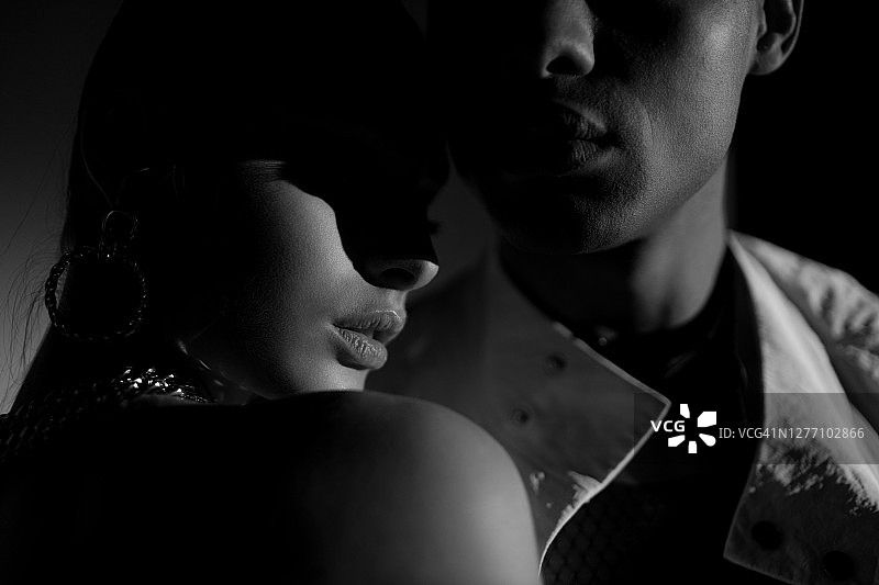 男女嘴唇特写照片图片素材