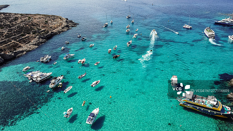 马耳他戈佐岛美丽海景的航拍图片素材
