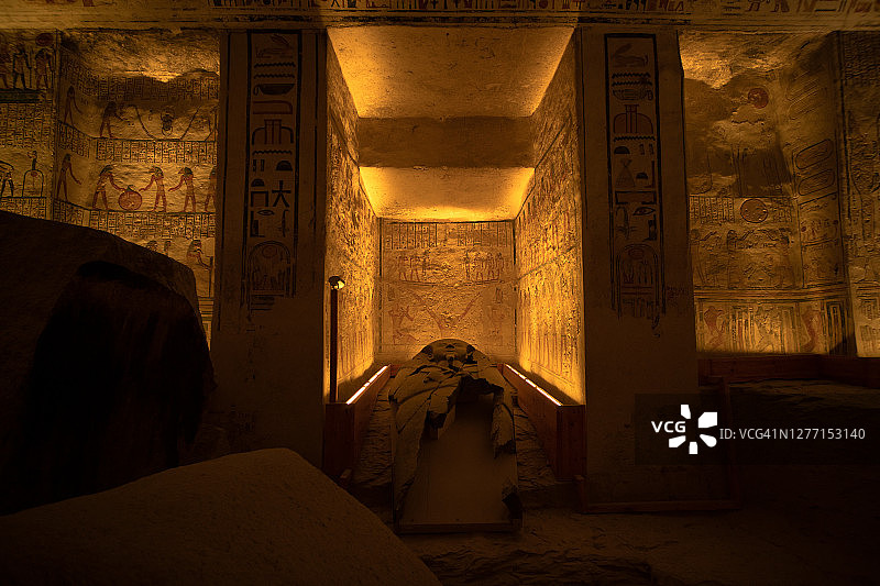帝王谷，陵墓内部。图片素材