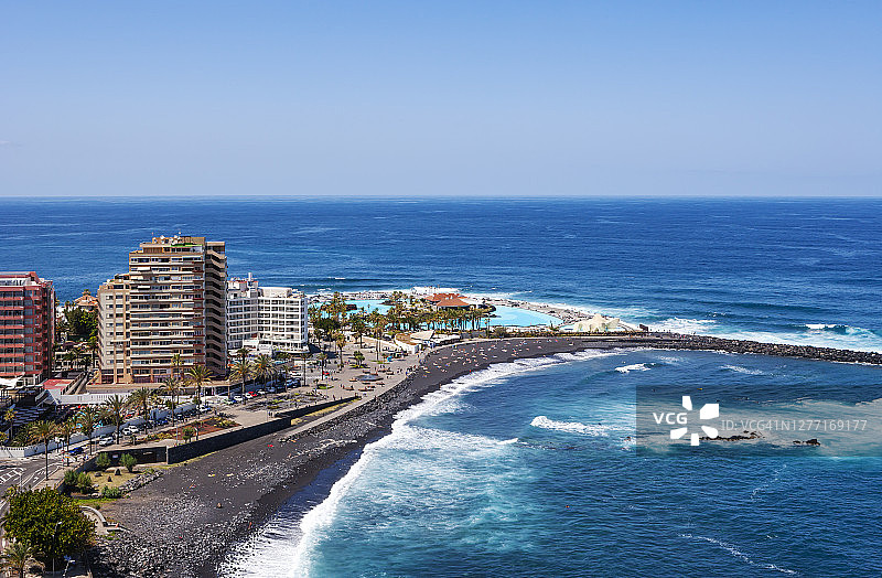 西班牙加那利群岛马尔蒂亚内斯十字港马尔蒂亚内斯湖海滩图片素材