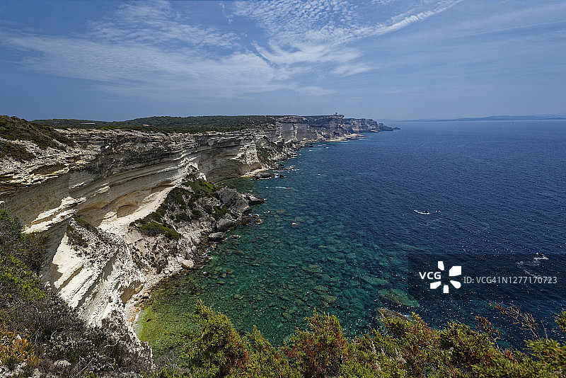 法国南科西嘉博尼法乔海岸悬崖图片素材