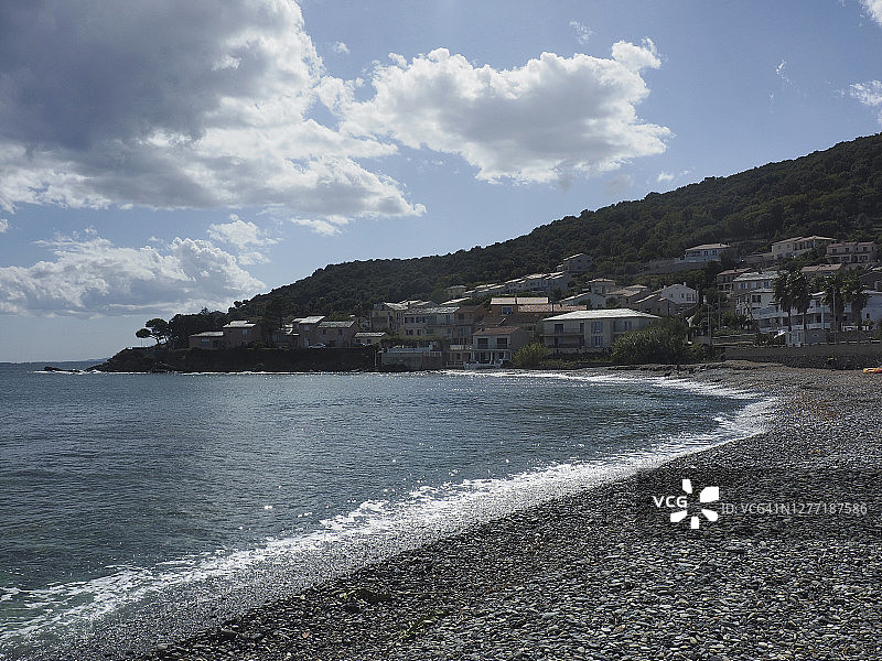 科西嘉岛米奥莫传统地中海村庄图片素材