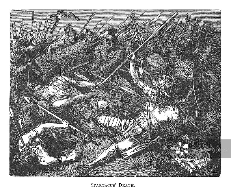 古版画：斯巴达克斯之死图片素材