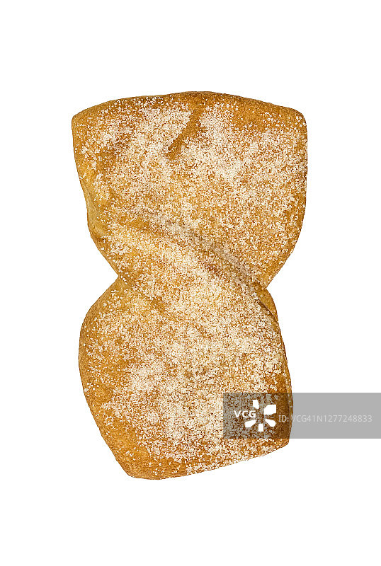 白色背景上的手工面包纹理图片素材