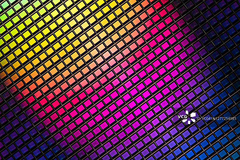 CMOS半导体硅晶圆特写镜头图片素材