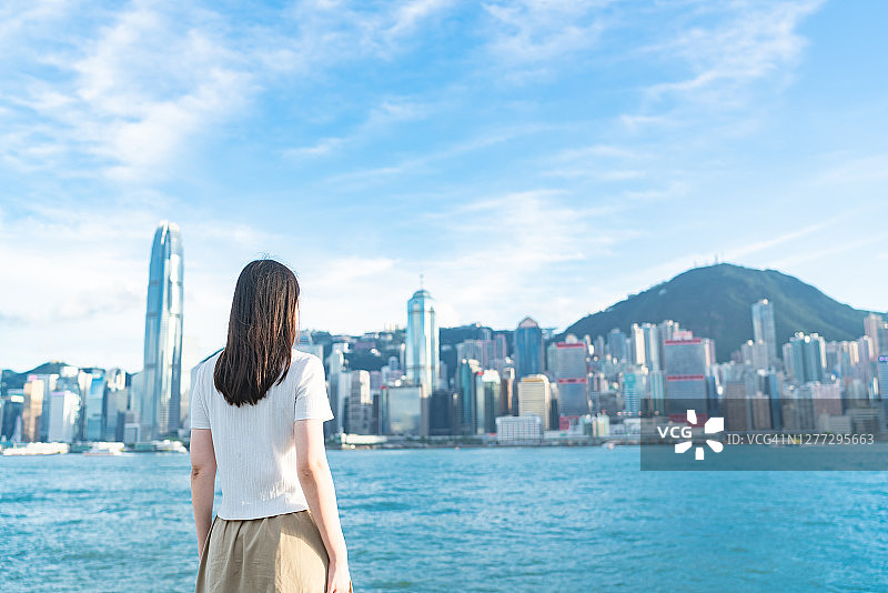 俯瞰香港维多利亚港图片素材