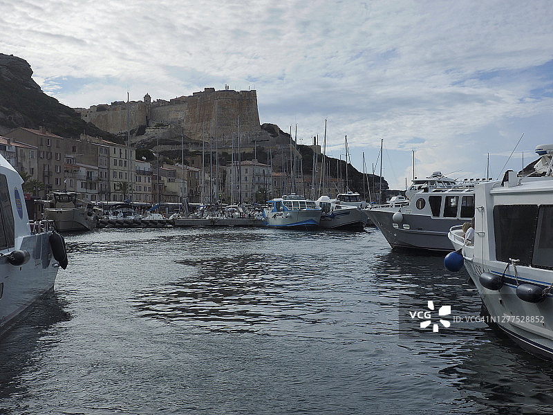 博尼法乔城堡和科西嘉旅游港图片素材