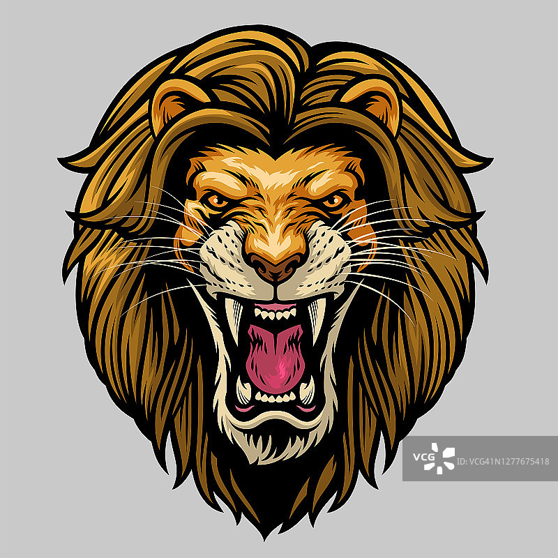 愤怒的雄狮头像图片素材