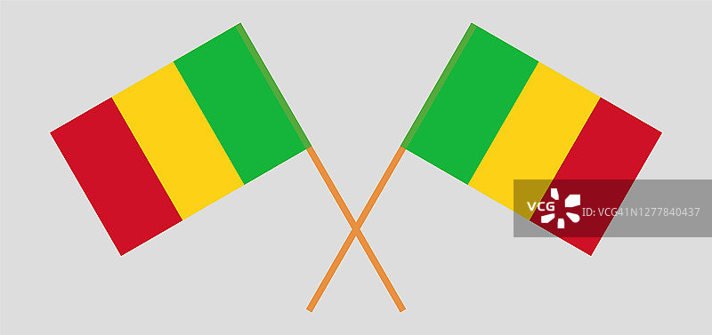 马里与马里交叉旗帜图片素材