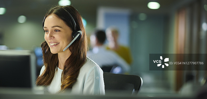 快乐的呼叫处理员图片素材