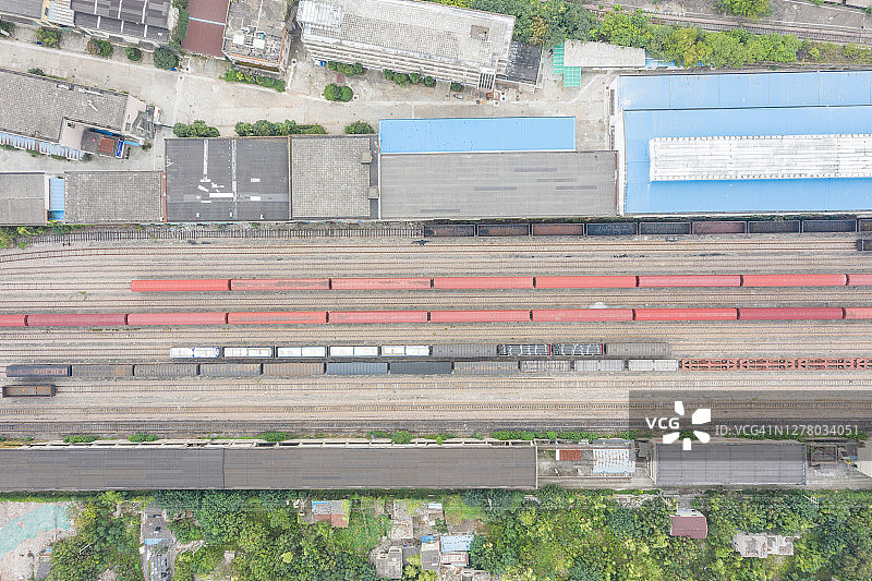 老火车站的鸟瞰图图片素材