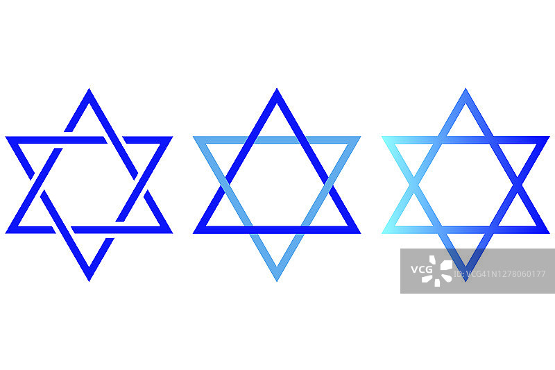 大卫之星蓝色犹太徽章光明节标志以色列之星矢量图库存图片图片素材