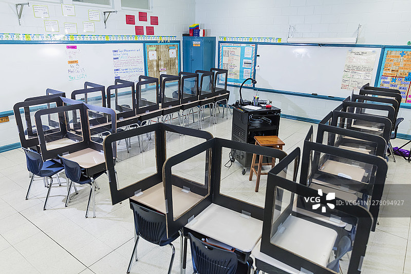 新冠疫情下的小学教室图片素材