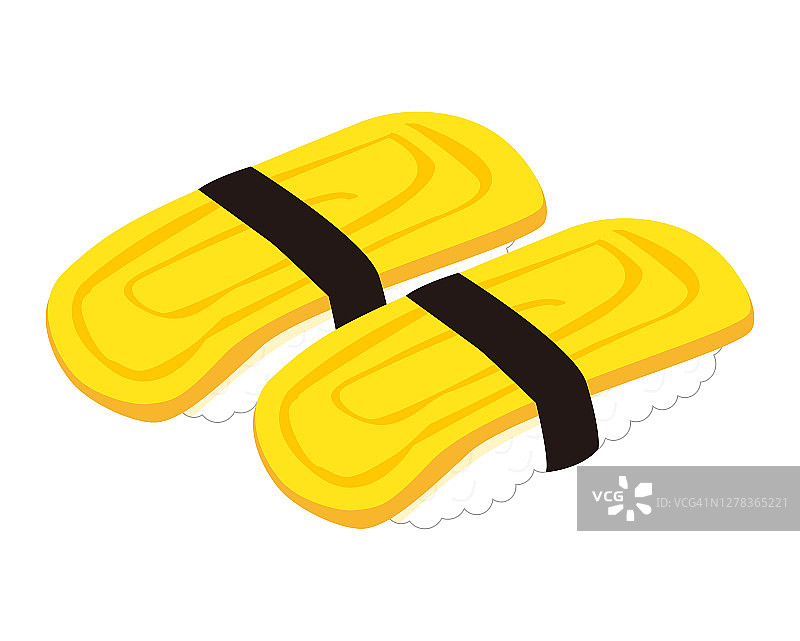 鸡蛋寿司矢量插画图片素材