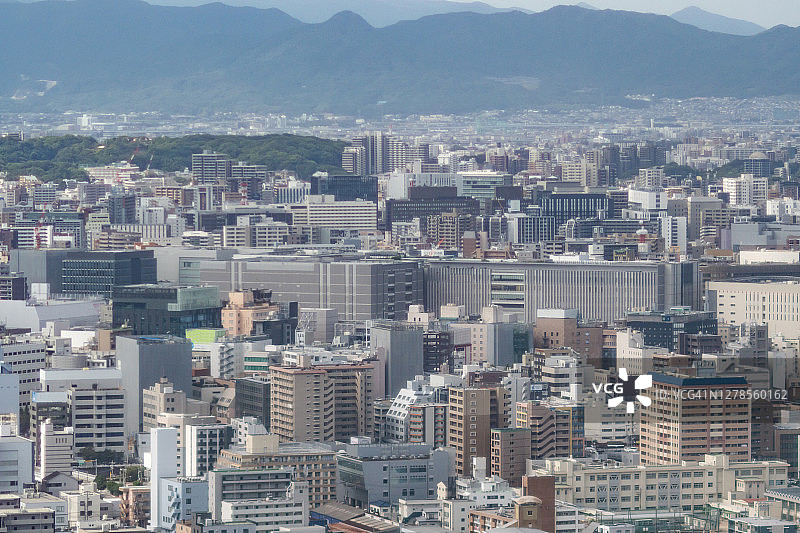 日本福冈市飞机航拍景观图片素材