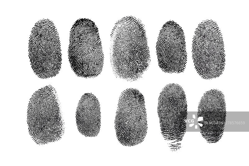 白色背景上的人类指纹图片素材