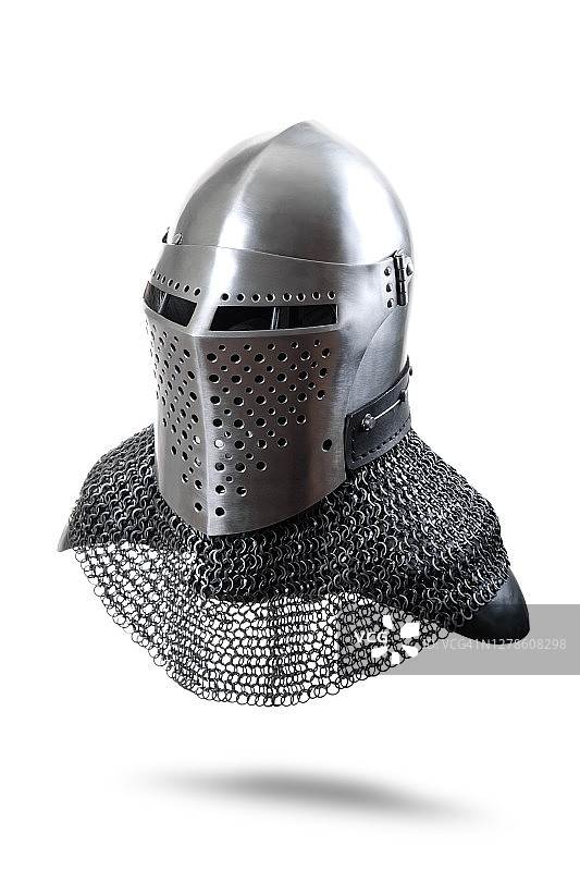 白色背景上的骑士头盔图片素材