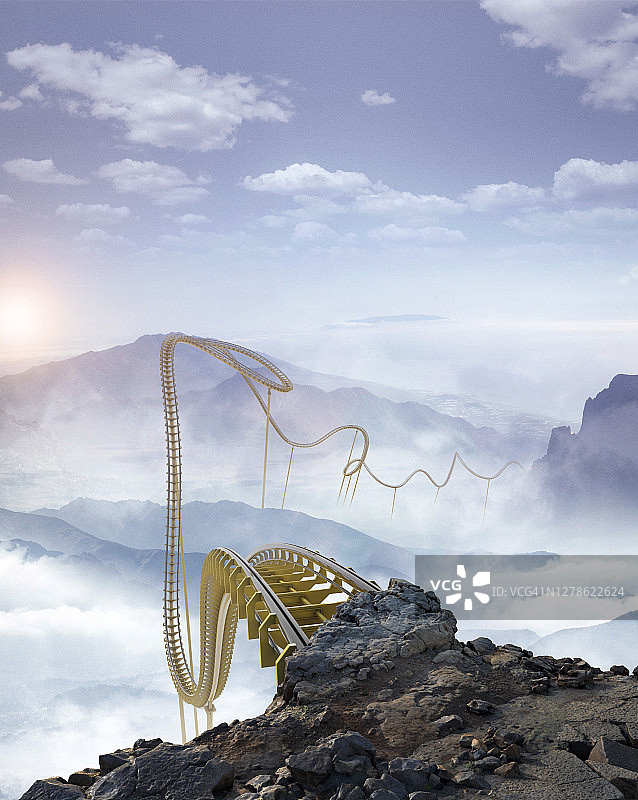 不确定的预测，过山车景观图片素材