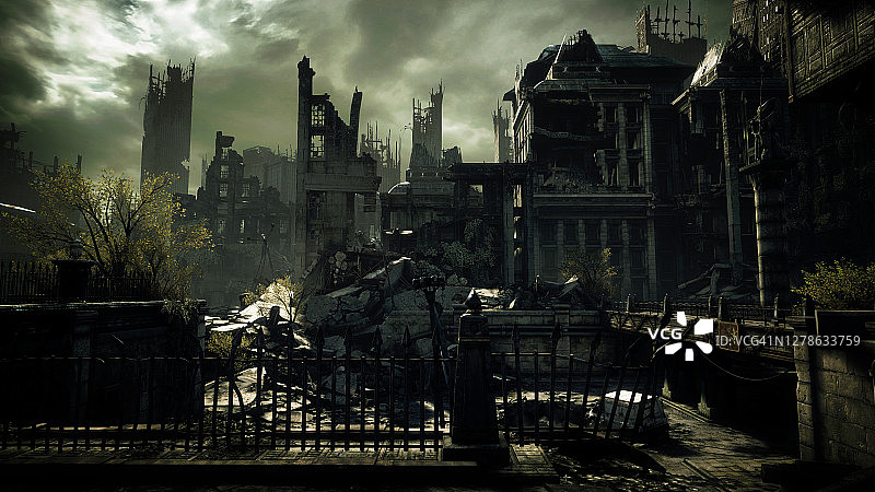 末日后的城市景观图片素材