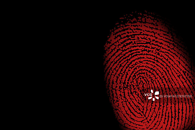 黑色背景上的红色指纹图片素材