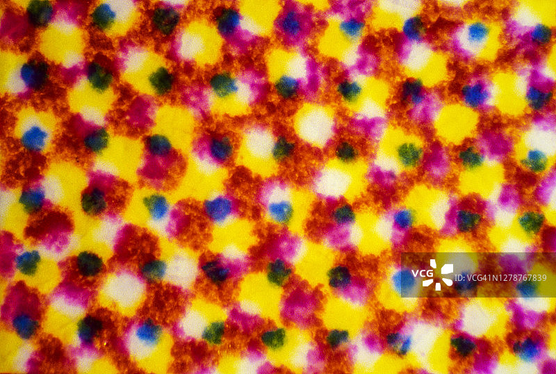 CMYK打印机点的微观视图图片素材