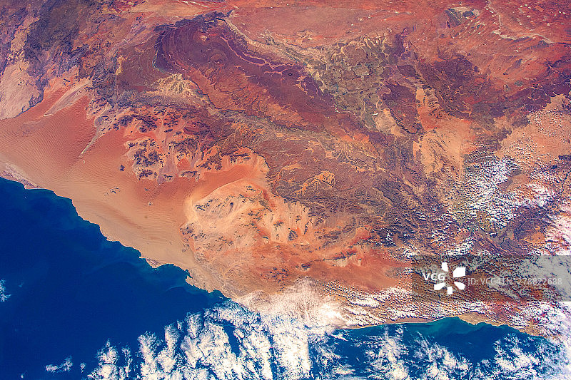 从太空看到的纳米比亚自然地理图片素材