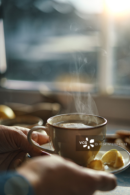草药茶与饼干图片素材