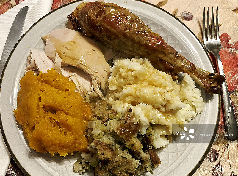 感恩节晚餐餐盘图片素材