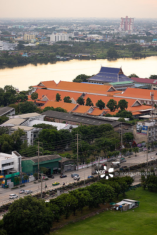 泰国曼谷城市和湄南河，拉玛三世图片素材