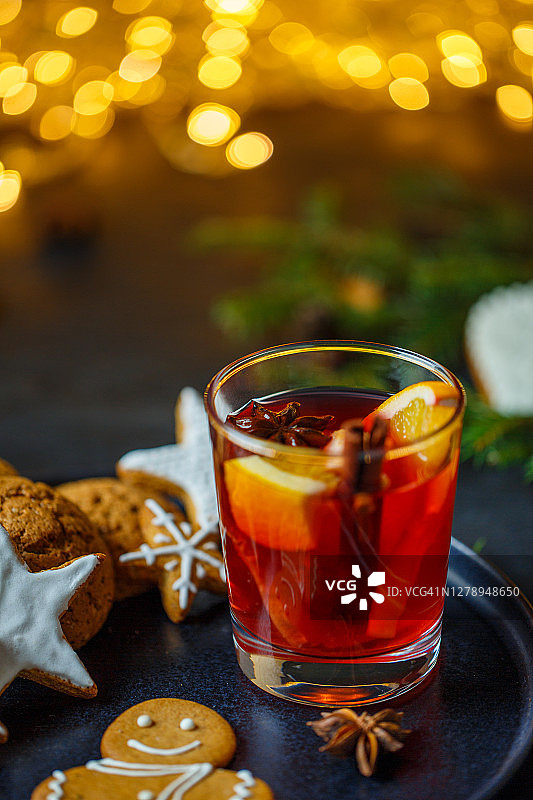 一杯热红酒的俯视图图片素材